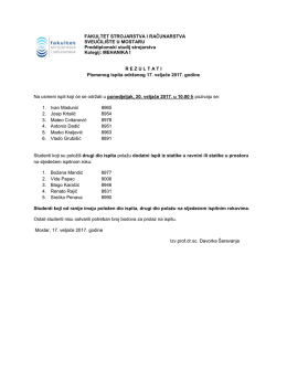 FAKULTET STROJARSTVA I RAČUNARSTVA SVEUČILI&Scaron;TE U