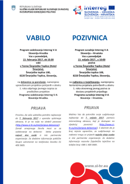 Vabilo na prvo delavnico za poročanje - SI