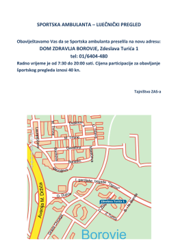 SPORTSKA AMBULANTA – LIJEČNIČKI PREGLED DOM