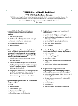 TOTBİD Dergisi Sürekli Tıp Eğitimi TTB