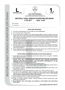 MOTORLU TAŞIT SÜRÜCÜ KURSİYERLERİ SINAVI