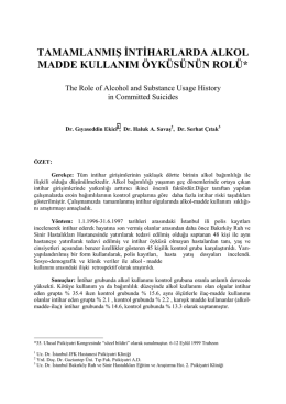 Alkol-madde bağımlılığı ile intihar