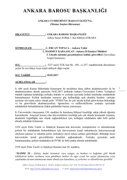 ANKARA BAROSU BAġKANLIĞI