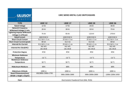 UMC Series Metal Clad Switchgears / Technical