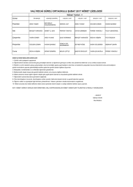 şubat &ouml;ğretmen n&ouml;bet g&ouml;revi - Vali Recai G&uuml;reli Ortaokulu