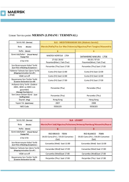 Liman/ Service point: MERSIN (LIMANI / TERMINAL)