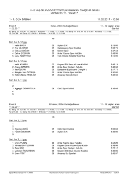 11-12 YAŞ SEVİYE TESPİT M&Uuml;SABAKALARI ESKİŞEHİR