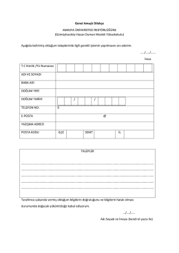 Genel Amaçlı Dilekçe - Logo Gümüşhacıköy Hasan Duman Meslek