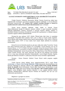 etiyopya - kenya otomotiv sekt&ouml;rel ticaret heyeti