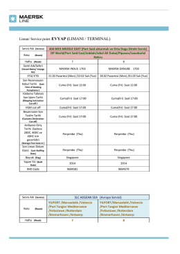 Liman/ Service point: EVYAP (LIMANI / TERMINAL)