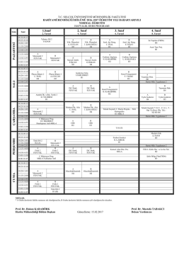 2016-2017 Öğretim Yılı Bahar Yarıyılı Ders Programı (Normal Öğretim)