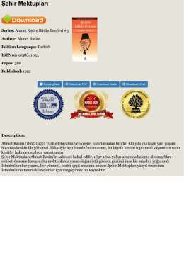 Şehir Mektupları - Ahmet Rasim - Book