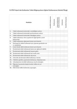FATİH Projesi`nde Kullanılan Tablet Bilgisayarların Eğitsel
