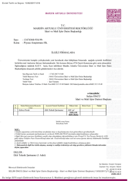Piyasa Araştırması Hk. - Mardin Artuklu Üniversitesi