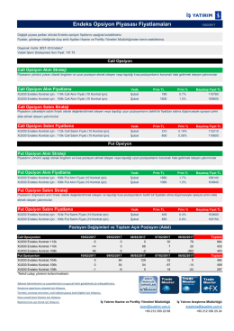 Endeks Opsiyon Piyasası Fiyatlamaları