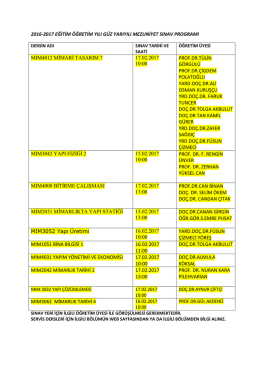 2016-2017 eğitim &ouml;ğretim yılı g&uuml;z yarıyılı mezuniyet sınav programı