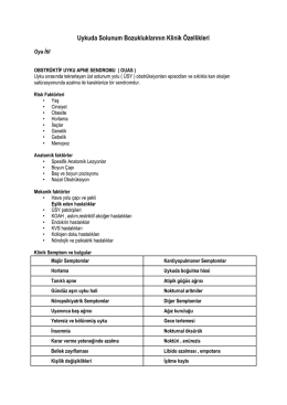 Uykuda Solunum Bozukluklarının Klinik Özellikleri