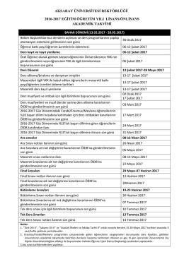 Bahar Dönemi - Aksaray Üniversitesi