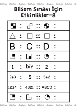 Bilsem Sınavı İçin Etkinlikler-8