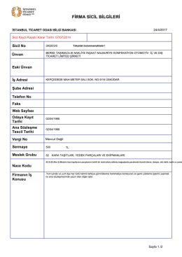 firma sicil bilgileri