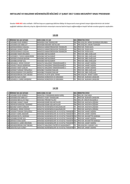 MEZUNİYET SINAVI2 - Yıldız Teknik Üniversitesi Metalurji ve