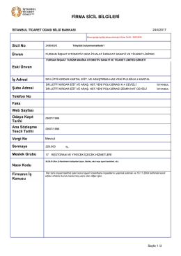 firma sicil bilgileri