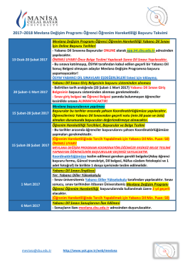 2017–2018 Mevlana Değişim Programı Öğrenci Öğrenim