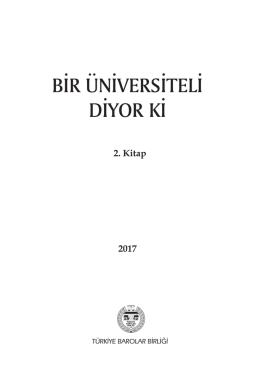 bir üniversiteli diyor ki - Türkiye Barolar Birliği Yayınları