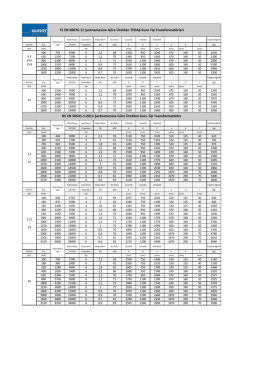 Kuru Tip Dağıtım Transformatörü / Teknik Özellikler