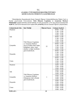 ANADOLU ÜNİVERSİTESİ REKTÖRLÜĞÜNDEN KISMİ