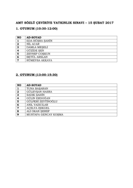 2. oturum (13:00