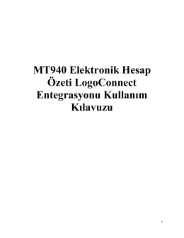 MT940 Elektronik Hesap Özeti LogoConnect Entegrasyonu