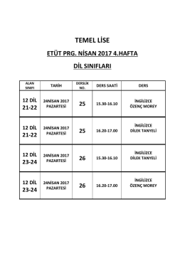 Temel Lise Etüt Programı