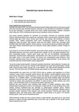 Obstr&uuml;ktif Uyku Apnesi Sendromları