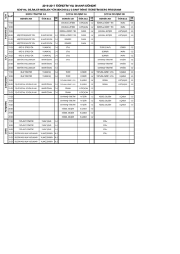 2.Sınıf İkinci Öğretim Ders Programı