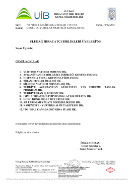 genel duyurular muhtelif konular hk.