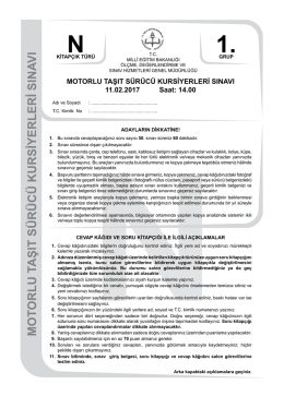 MOTORLU TAŞIT S&Uuml;R&Uuml;C&Uuml; KURSİYERLERİ SINAVI