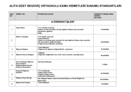 Dumlupınar İlköğretim Okulu Hizmet Standartları Tablosu