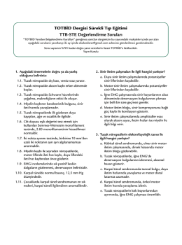 TOTBİD Dergisi Sürekli Tıp Eğitimi TTB