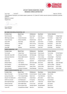 2016-2017 sezonu basketbol ligleri müsabaka görevlileri bülteni