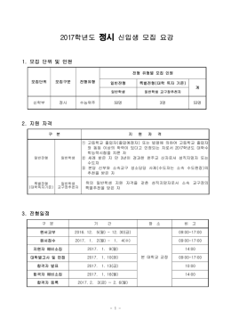 2009학년도 학부 입학전형 방법 개선에 관한 사항