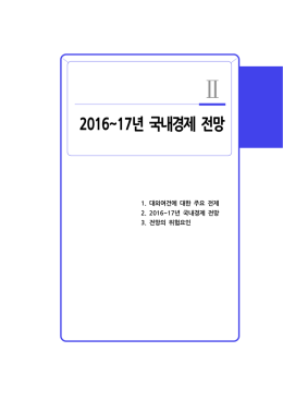 년 국내경제 전망 2016~17