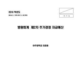 병원회계 제2차 추가경정 자금예산