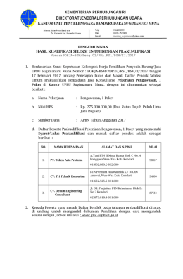 Pengumuman hasil evaluasi PQ