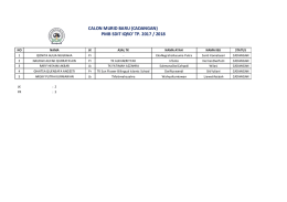 CALON MURID BARU (CADANGAN) PMB SDIT IQRO` TP. 2017