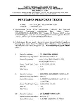 Penetapan peringkat teknis