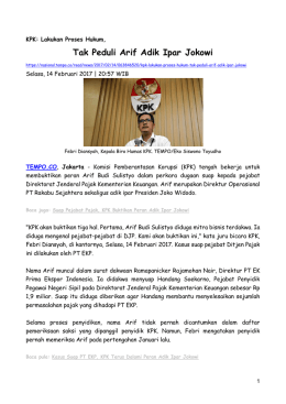Tak Peduli Arif Adik Ipar Jokowi