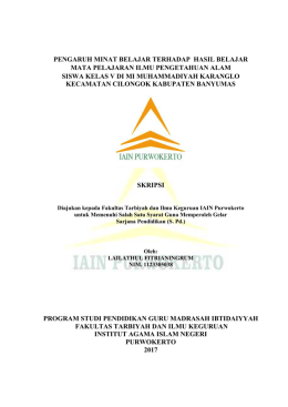 pengaruh minat belajar terhadap hasil belajar mata pelajaran ilmu