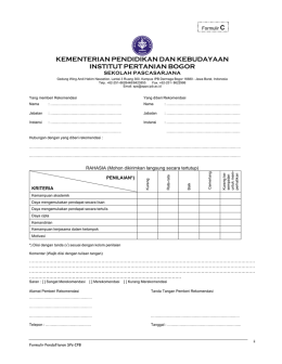 Formulir C - Sekolah Pascasarjana IPB