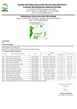 Prakiraan Cuaca Wilayah Pelayanan